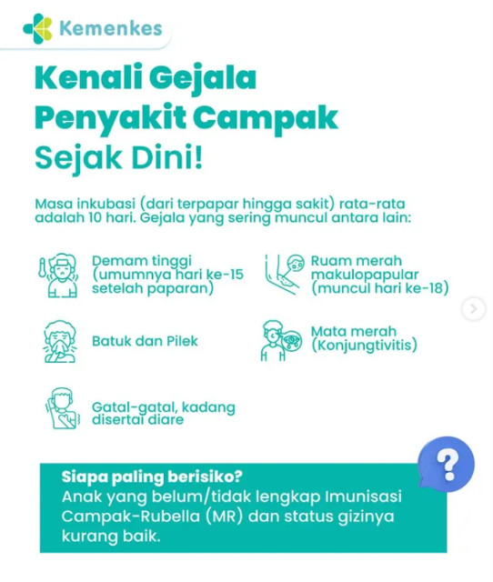 Campak Anak: Gejala, Risiko, dan Cara Pencegahan. Gambar: Kemenkes RI